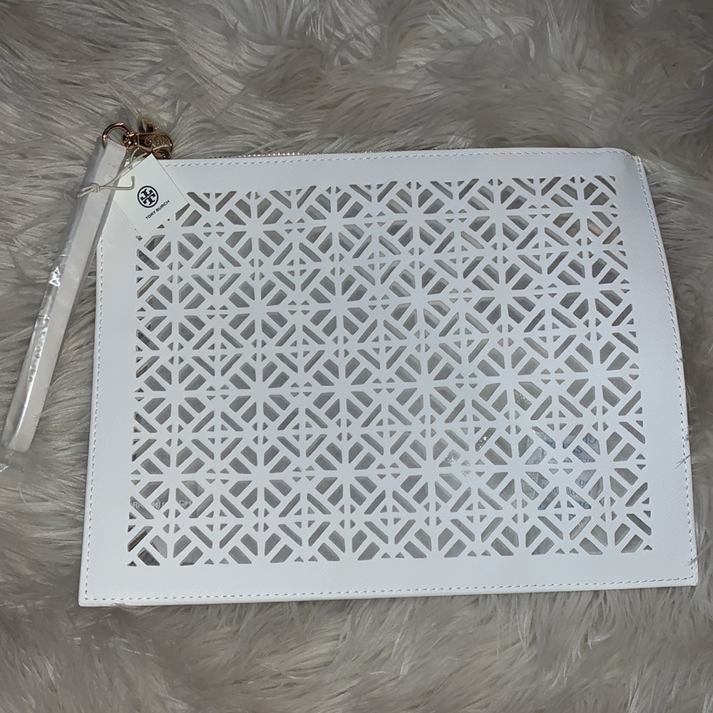 Brand New Tory Burch Laser Cut Clutch